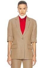 Victoria Beckham Short Sleeve Blazer in Tobacco, view 2, click to view large image.