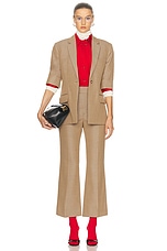 Victoria Beckham Short Sleeve Blazer in Tobacco, view 5, click to view large image.