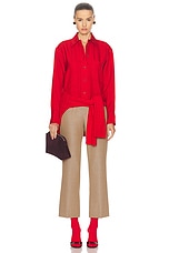 Victoria Beckham Cropped Flare Trouser in Tobacco, view 5, click to view large image.