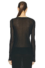 Victoria Beckham Long Sleeve Top in Black, view 3, click to view large image.