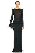 Victoria Beckham Long Sleeve Top in Black, view 4, click to view large image.