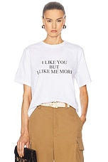 Victoria Beckham I Like You But I Like Me More Tee in White, view 1, click to view large image.