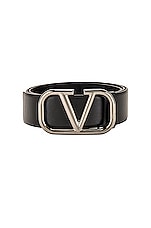 Valentino Garavani Valentino Garavani Buckle Belt in Black, view 1, click to view large image.