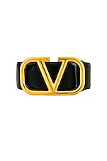 Valentino Garavani Valentino H.40 Buckle Belt in Nero, view 3, click to view large image.
