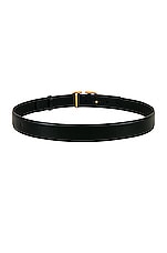 Valentino Garavani H.30 Buckle Belt in Black & Gold, view 2, click to view large image.