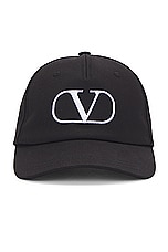 Valentino Garavani Baseball Hat in Black, view 1, click to view large image.