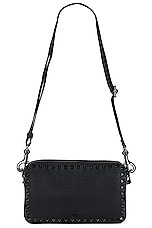 Valentino Garavani Rockstud Crossbody Bag in Black, view 2, click to view large image.