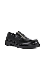 Valentino Garavani Rockstud Loafer in Black, view 2, click to view large image.