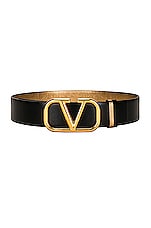 Valentino Garavani VLOGO ベルト - Nero & Antique Brass | FWRD