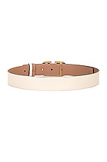 Valentino Garavani 30 Reversible V Logo Belt in Light Ivory & Rose Cannelle, view 2, click to view large image.