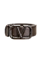 Valentino Garavani 30 V Logo Signature Belt in Fondant, view 3, click to view large image.