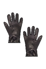Valentino Garavani V Logo Chain Leather Glove in Worker, view 2, click to view large image.