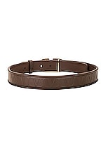 Valentino Garavani V Logo Signature Belt in Cacao, view 2, click to view large image.