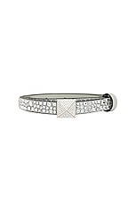 Valentino Garavani One Stud Belt in Crystal & Opal Grey, view 3, click to view large image.