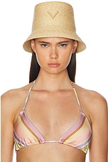 Valentino Garavani V Signature Bucket Hat in Naturale, view 2, click to view large image.