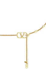 Valentino Garavani V Logo Signature Chain Belt in Oro, view 2, click to view large image.