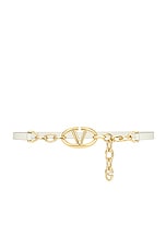 Valentino Garavani V Logo Moon Chain Belt in Ivory, view 1, click to view large image.