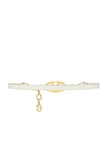 Valentino Garavani V Logo Moon Chain Belt in Ivory, view 2, click to view large image.