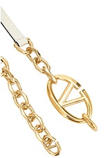 Valentino Garavani V Logo Moon Chain Belt in Ivory, view 3, click to view large image.