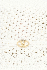 Valentino Garavani Crochet Bucket Hat in Bianco & Gold, view 4, click to view large image.