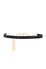 Valentino Garavani V Logo Moon Chain Belt in Nero, view 2, click to view large image.