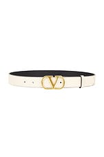 Valentino Garavani BRB66590TET5 関税送料込 Valentino Garavani V Logo Signature 30 Belt in Butter White