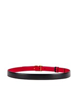 Valentino Garavani Logo Belt in Nero & Rouge Pur, view 3, click to view large image.