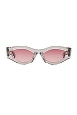 Valentino Garavani V-Tre Sunglasses in Grey & Gold, view 1, click to view large image.