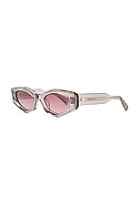 Valentino Garavani V-Tre Sunglasses in Grey & Gold, view 2, click to view large image.
