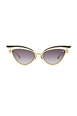 Valentino Garavani V-Glassliner Sunglasses in Gold & Black, view 1, click to view large image.