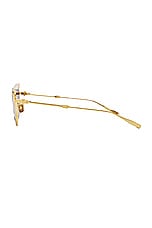 Valentino Garavani V-Glassliner Sunglasses in Gold & Black, view 3, click to view large image.