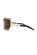 Valentino Garavani V-Romask Sunglasses in Gold & Brown, view 3, click to view large image.