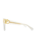 Valentino Garavani V-Uno Sunglasses in White & Gold, view 3, click to view large image.