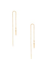 Valentino Garavani VLogo Dangle Earrings in Oro, view 3, click to view large image.