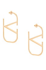 Valentino Garavani VLogo Earrings in Oro, view 1, click to view large image.