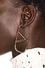 Valentino Garavani VLogo Earrings in Oro, view 2, click to view large image.