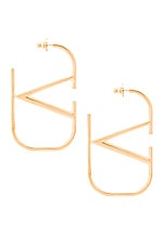Valentino Garavani VLogo Earrings in Oro, view 3, click to view large image.