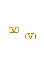 Valentino Garavani V Logo Signature Earrings in Oro, view 1, click to view large image.