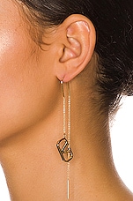 Valentino Garavani Vlogo Signature Drop Earrings in Oro, view 2, click to view large image.