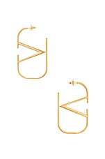Valentino Garavani V Logo Signature Earrings in Oro, view 1, click to view large image.