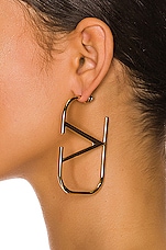 Valentino Garavani V Logo Signature Earrings in Oro, view 2, click to view large image.