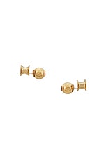Valentino Garavani V Logo Signature Earrings in Oro 18, view 3, click to view large image.
