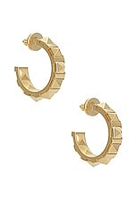 Valentino Garavani Rockstud Earrings in Oro, view 1, click to view large image.