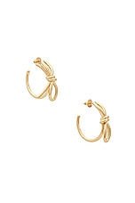 Valentino Garavani Bow Earrings in Oro, view 1, click to view large image.