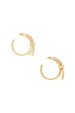 Valentino Garavani Bow Earrings in Oro, view 3, click to view large image.