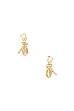 Valentino Garavani Bow Earrings in Oro, view 4, click to view large image.