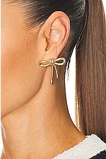 Valentino Garavani Bow Earrings in Oro, view 2, click to view large image.