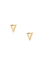 Valentino Garavani V Signature Earrings in Oro, view 1, click to view large image.