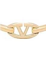 Valentino Garavani V Logo Moon Choker Necklace in Oro, view 4, click to view large image.