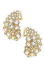 Valentino Garavani Pineapple Earrings in Oro & Crystal, view 3, click to view large image.